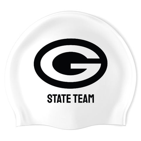 G - State Team - Swimoutlet PO24638173 (WHT/01) - Wrinkles Free Silicone Swimming Cap