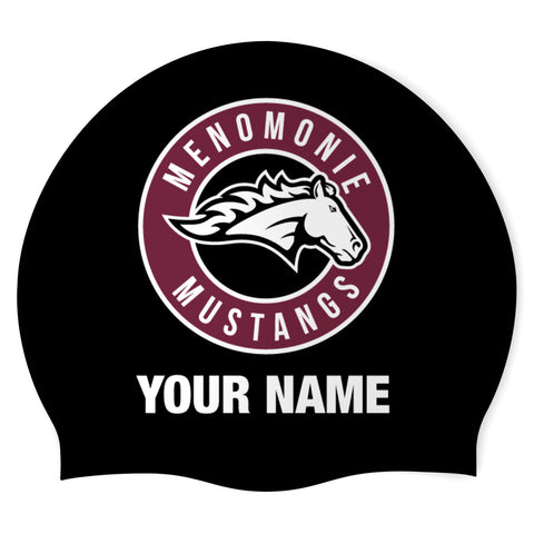Menomonie HS Names - Swimoutlet PO22891848 (BLK/2) - Custom Silicon Swimcap