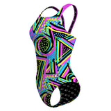 Go Capital - Purple 80s - Classic Strap Swimsuit