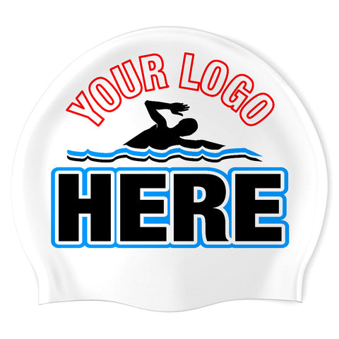 SIDE A: JUST LOGO / SIDE B: LOGO + NAME - Silicone Swimming Cap