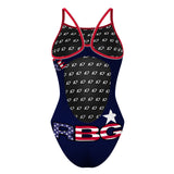 RBG24 stripes1 - Skinny Strap Swimsuit