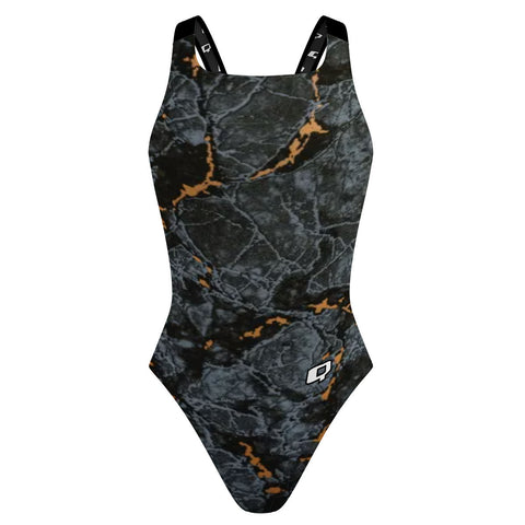 Classic black/gray/orange marble - Classic Strap Swimsuit
