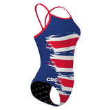 Synchro  Flags- Amy - Size 12 - Skinny Strap Swimsuit