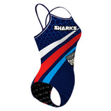 Sharks01 - Skinny Strap Swimsuit