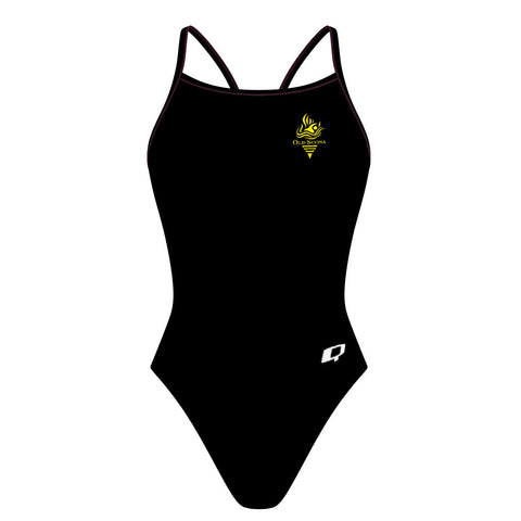 Old Scona 2 Solid Black - Skinny Strap Swimsuit