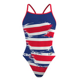 Synchro  Flags- Amy - Size 12 - Skinny Strap Swimsuit