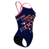 RBG24 stripes1 - Skinny Strap Swimsuit