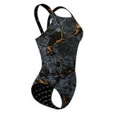 Classic black/gray/orange marble - Classic Strap Swimsuit
