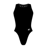 Black Solid - Women's Waterpolo Swimsuit Cheeky Cut