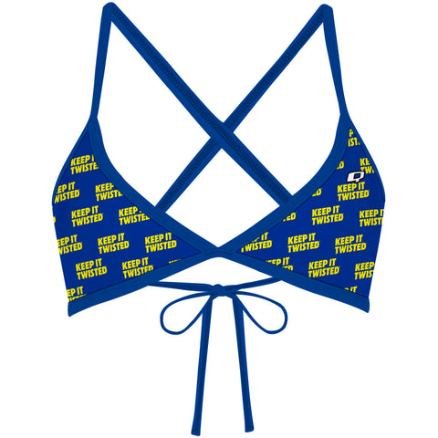 Twisted Blue - Tieback Bikini Top