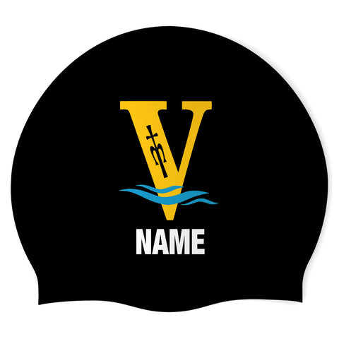 St John Vianney HS with name - Swimoutlet PO22756023 (BLK/3) - Custom Silicon Swimcap