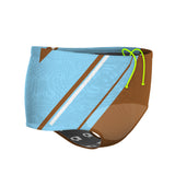Becca drag suit . blue brown - Mesh Drag Swimsuit