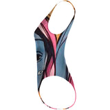 Valverde Azul-Rosa - High Hip One Piece Swimsuit