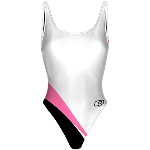 Becca pink. black high hip - High Hip One Piece Swimsuit