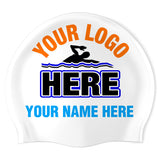 SIDE A: JUST LOGO / SIDE B: LOGO + NAME - Silicone Swimming Cap