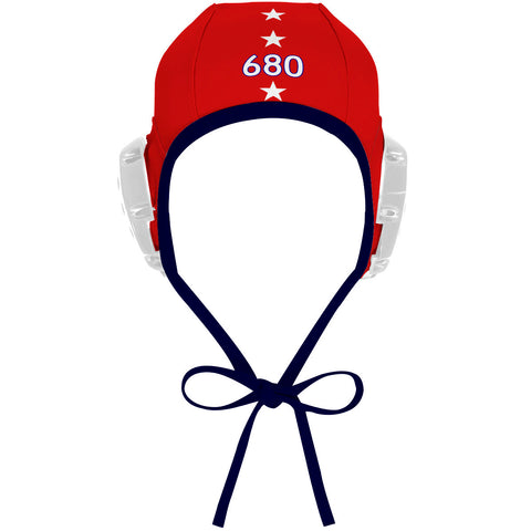 D1 - MASTER DESIGN (Goalie WHITE)- #'s Outlined - Water Polo Cap