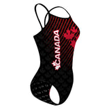 Canada UWH Black FV - Skinny Strap Swimsuit