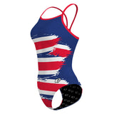 Synchro  Flags- Amy - Size 12 - Skinny Strap Swimsuit