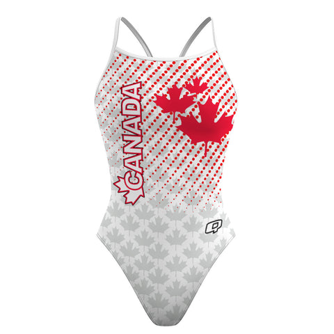 Canada UWH White FV - Skinny Strap Swimsuit