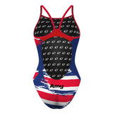 Synchro  Flags- Amy - Size 12 - Skinny Strap Swimsuit