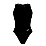 Solid Black Women Waterpolo Swimsuit Classic Cut