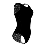 Solid Black Women Waterpolo Swimsuit Classic Cut