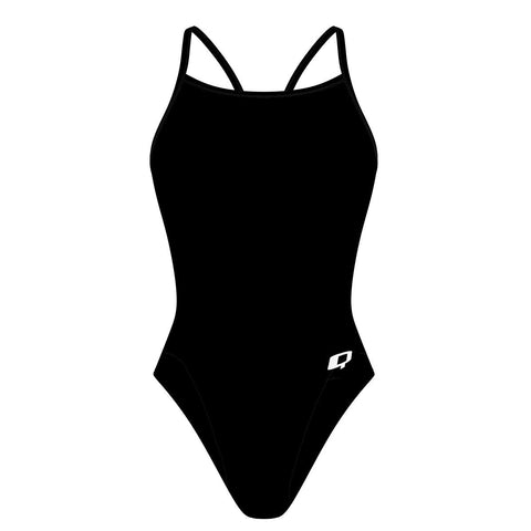Solid Black - Skinny Strap Swimsuit