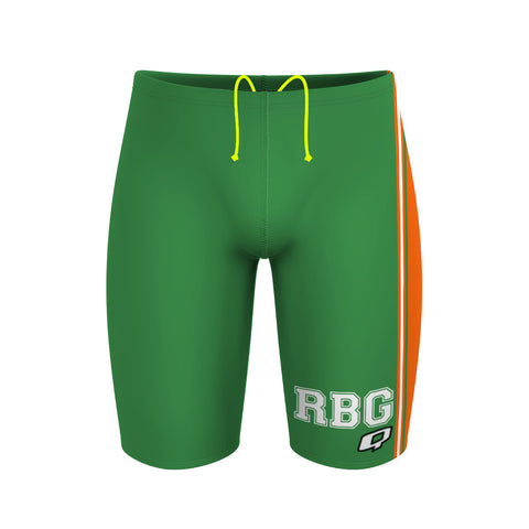 RBG stripe with RBG front left text - Jammer Swimsuit