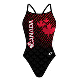 Canada UWH Black FV - Skinny Strap Swimsuit
