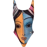 Valverde Azul-Rosa - High Hip One Piece Swimsuit
