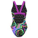 Go Capital - Purple 80s - Classic Strap Swimsuit
