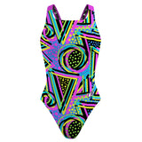 Go Capital - Purple 80s - Classic Strap Swimsuit