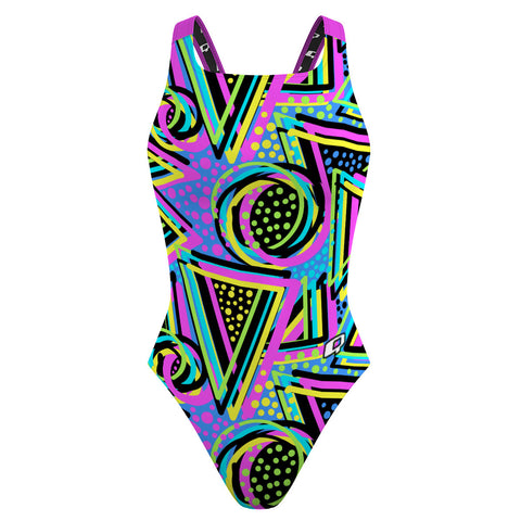 Go Capital - Purple 80s - Classic Strap Swimsuit