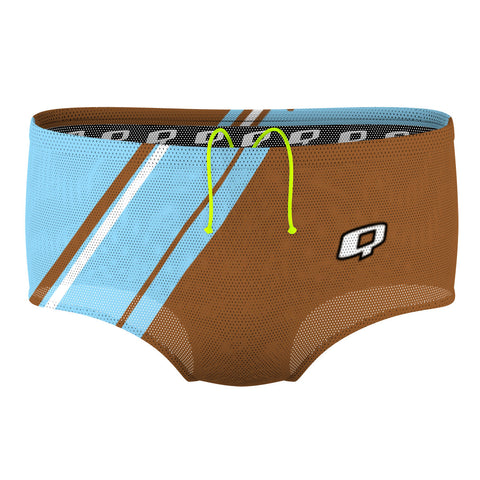 Becca drag suit . blue brown - Mesh Drag Swimsuit