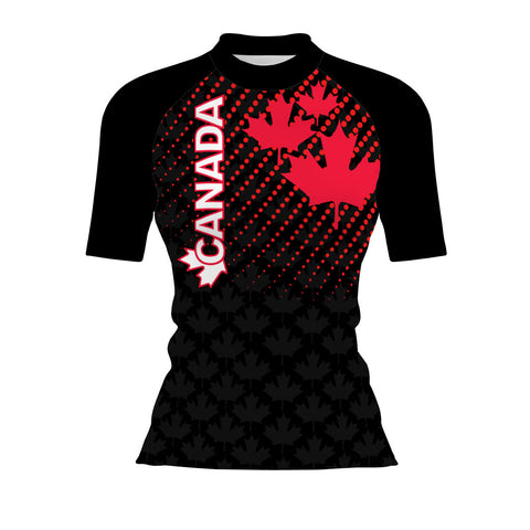 Canada UWH Black FV - Women's Surf UPF50+ Short Sleeve Rash Guard